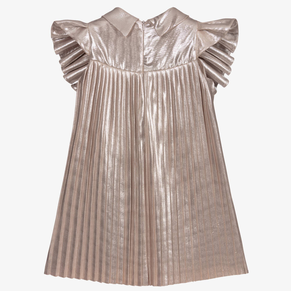 تشلدرن صالون-فستان فضي لامع مطوي للبنات | Childrensalon Outlet