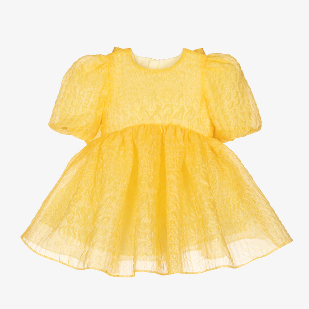 Childrensalon Occasions-Платье с бантом из жаккарда для девочек | Childrensalon Outlet