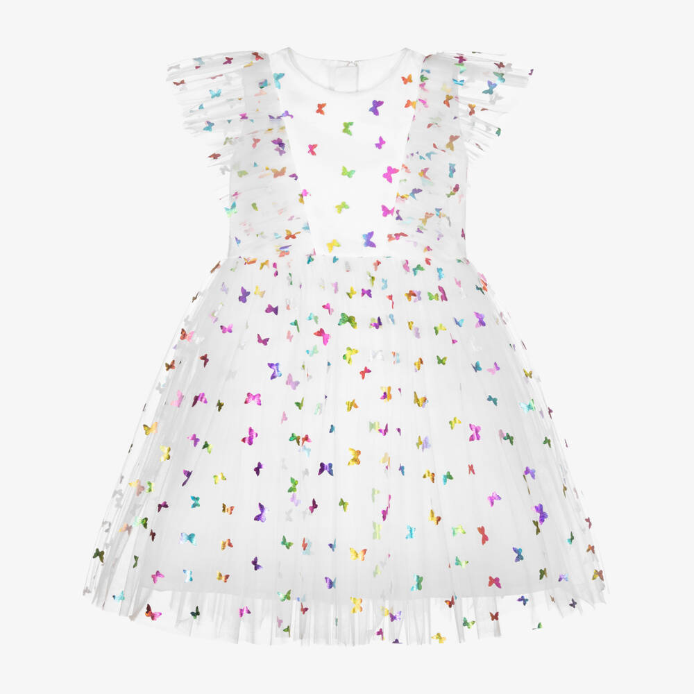 Childrensalon Occasions-فستان تول للبنات مزين بفراشات لامعة | Childrensalon Outlet