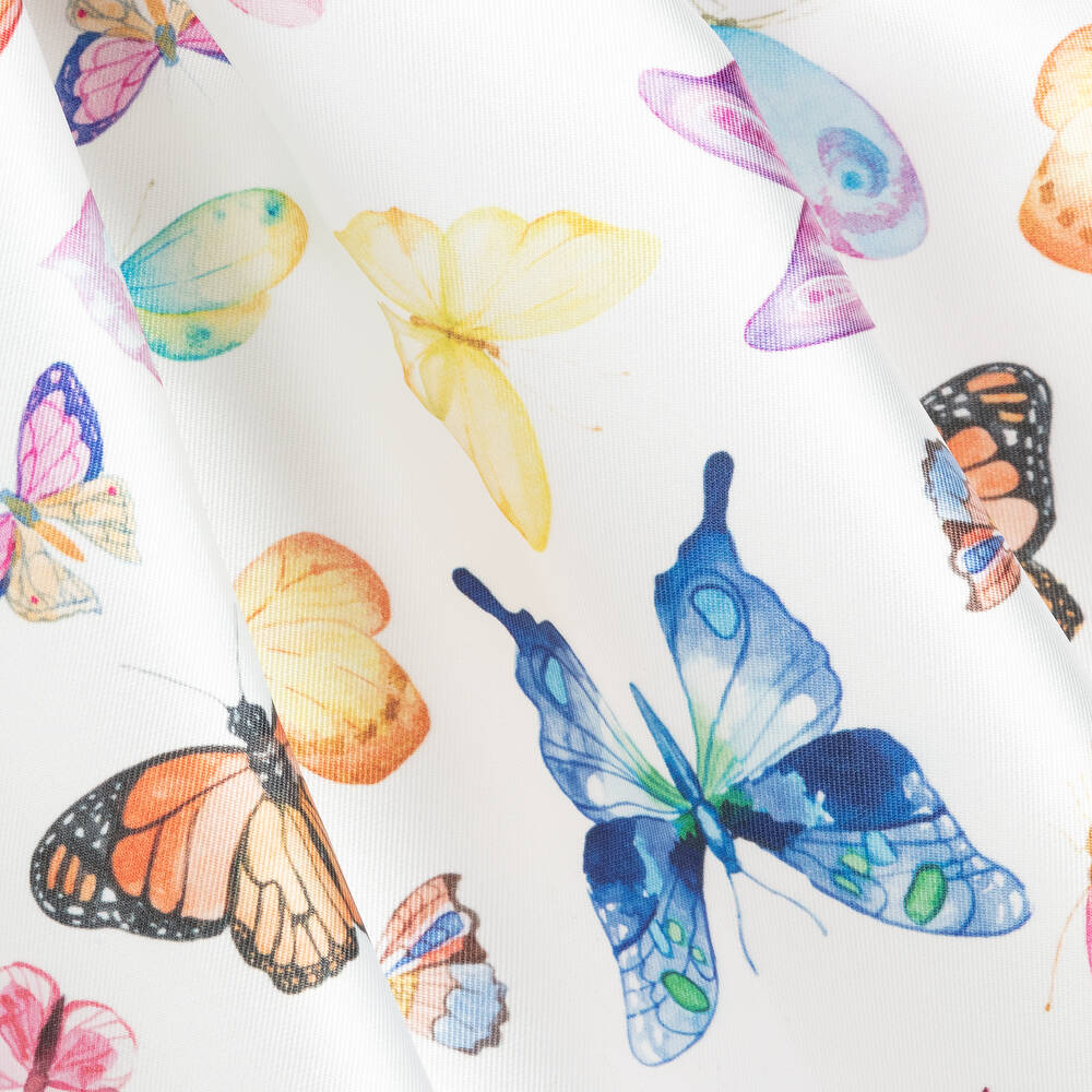 Childrensalon Occasions-Girls White Satin Butterfly Skirt | Childrensalon Outlet