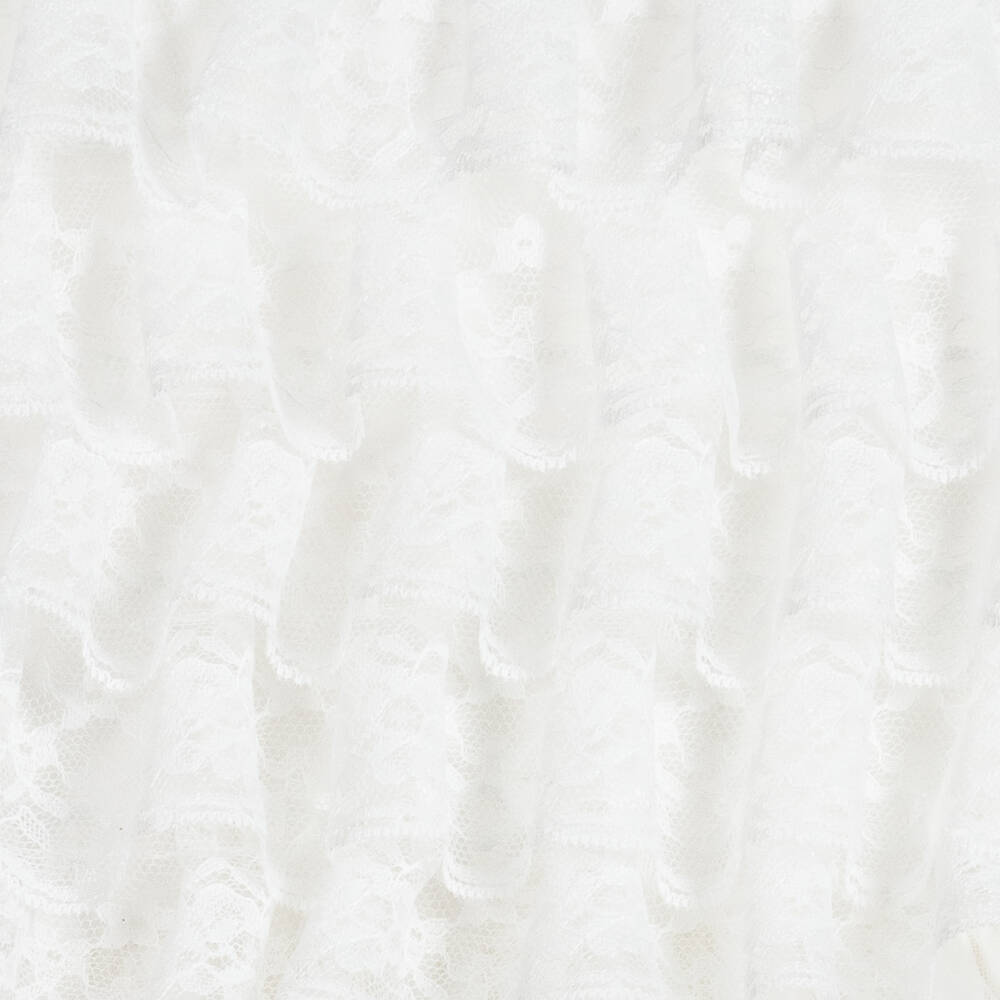 Childrensalon Occasions-Girls White Satin Lace & Tulle Dress | Childrensalon Outlet
