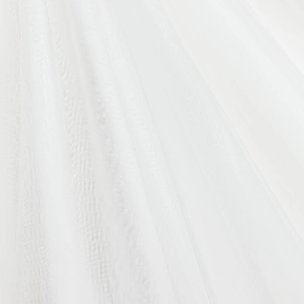 Childrensalon Occasions-Girls White Satin Lace & Tulle Dress | Childrensalon Outlet