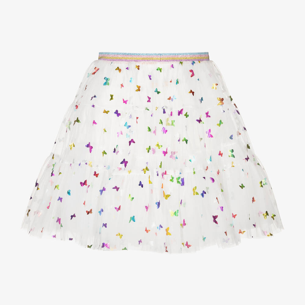 Childrensalon Occasions-Белая юбка из тюля с бабочками для девочек | Childrensalon Outlet