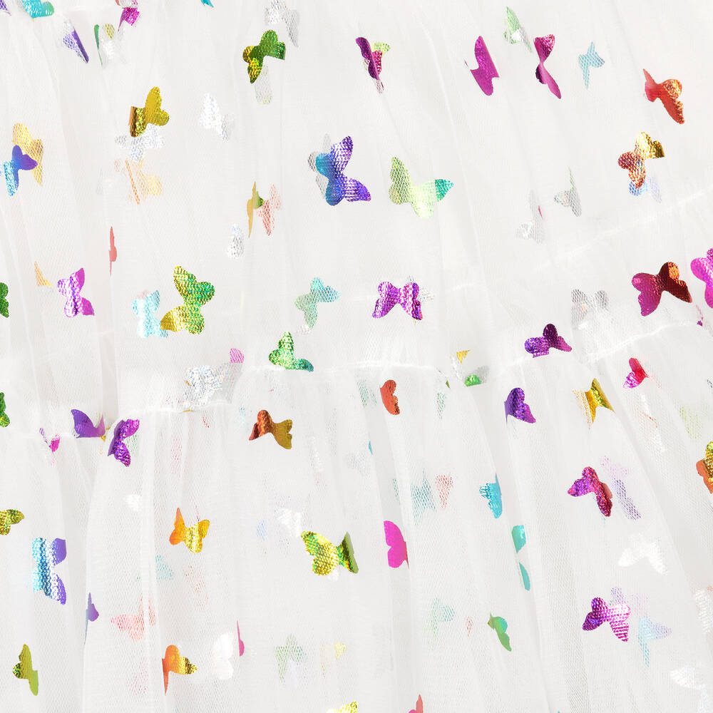 Childrensalon Occasions-Белая юбка из тюля с бабочками для девочек | Childrensalon Outlet