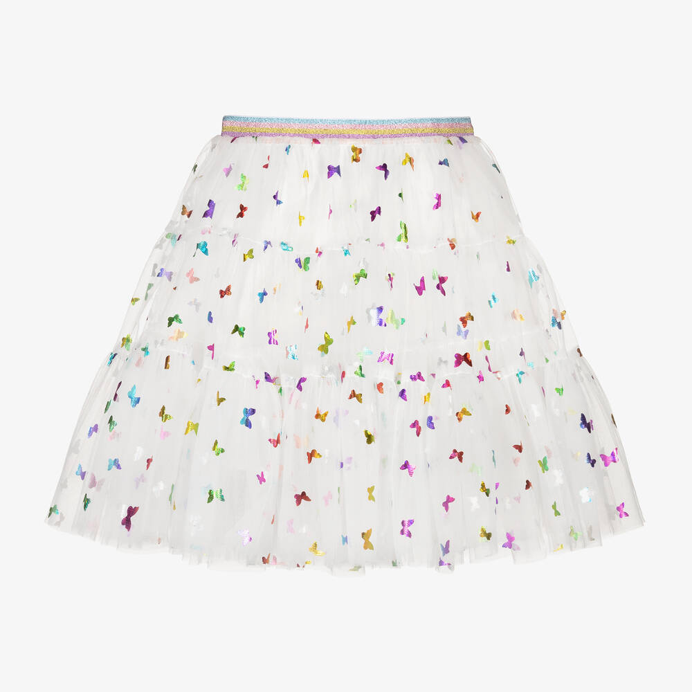 Childrensalon Occasions-Белая юбка из тюля с бабочками для девочек | Childrensalon Outlet