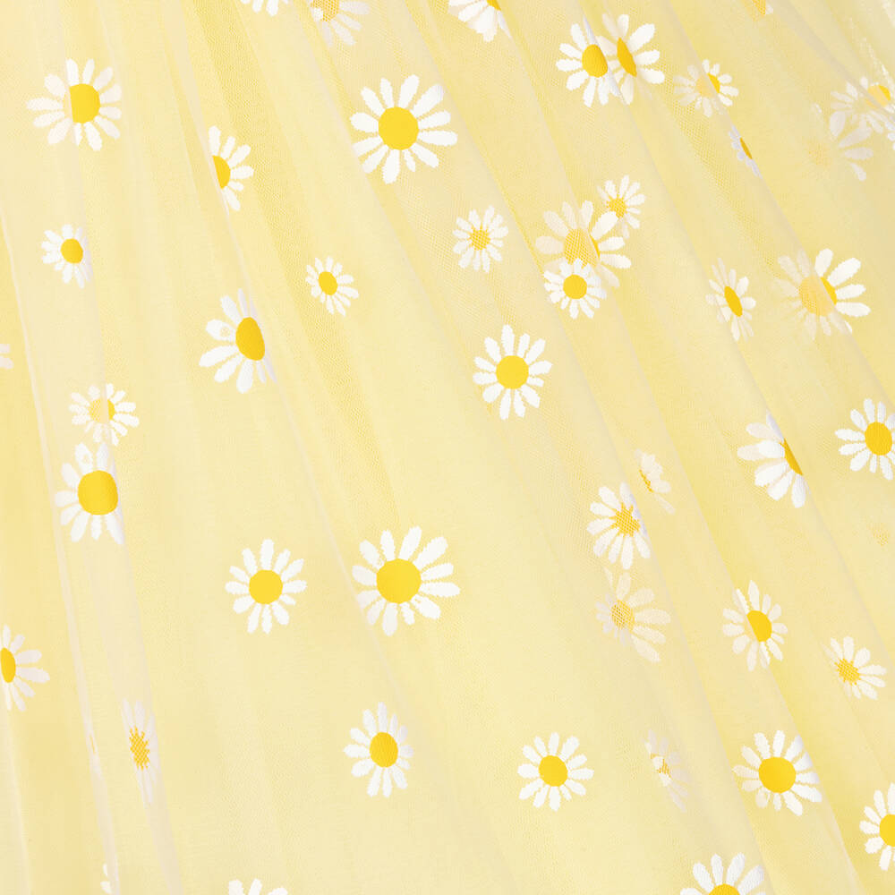 Childrensalon Occasions-Girls Yellow Tulle Daisy Dress | Childrensalon Outlet