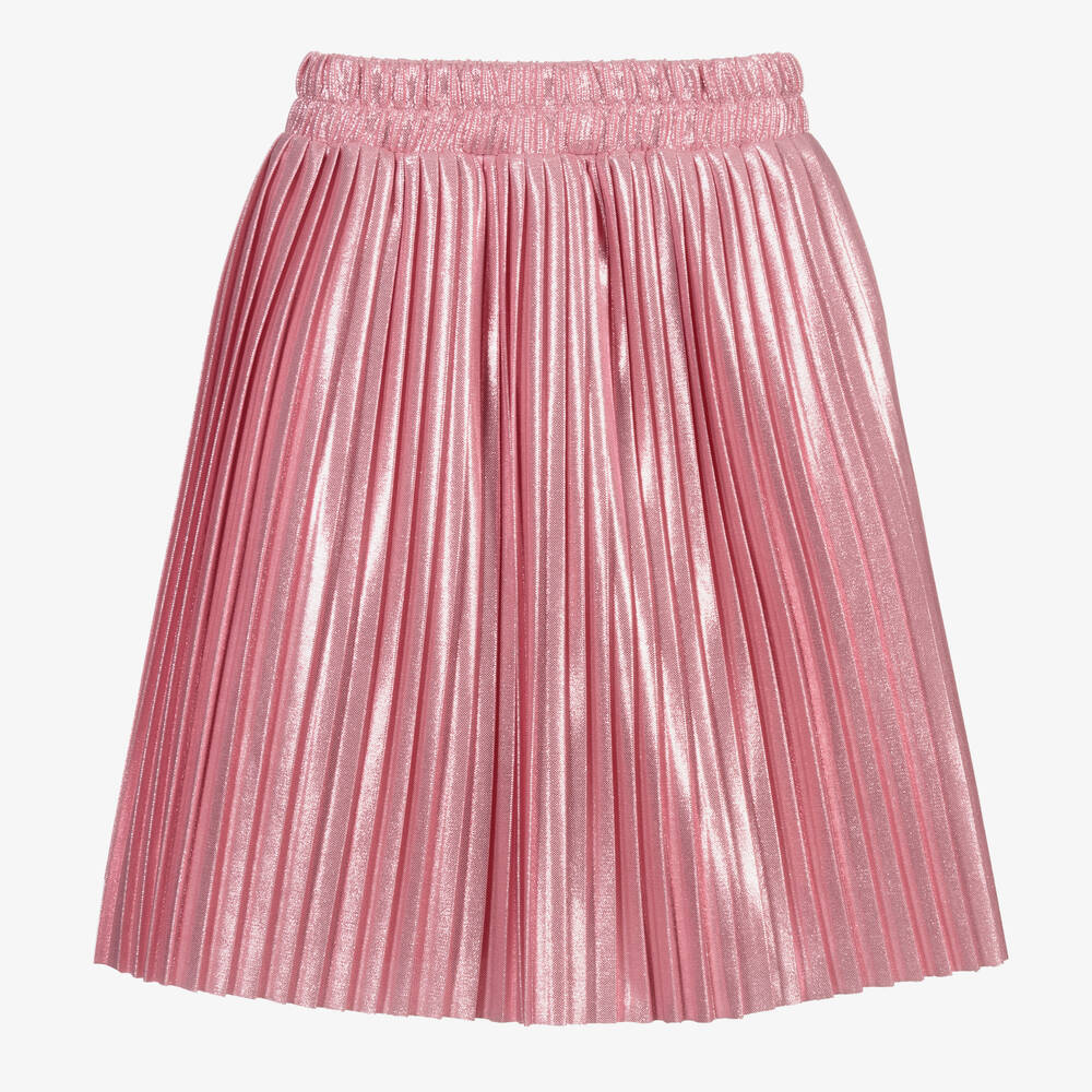 Childrensalon Occasions - Плиссированная юбка цвета розовый металлик | Childrensalon