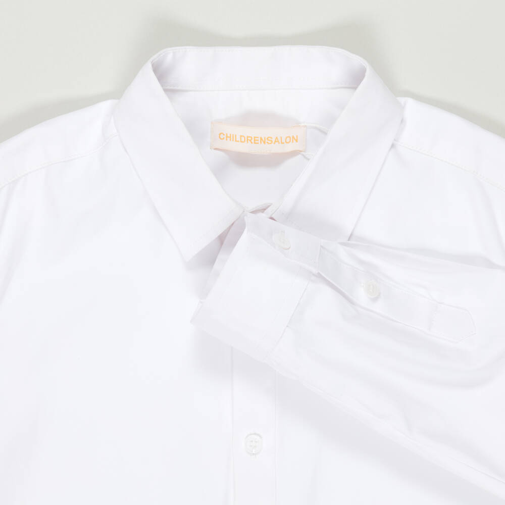 Childrensalon Occasions-Preloved Boys White Cotton Shirt (11 years) | Childrensalon Outlet