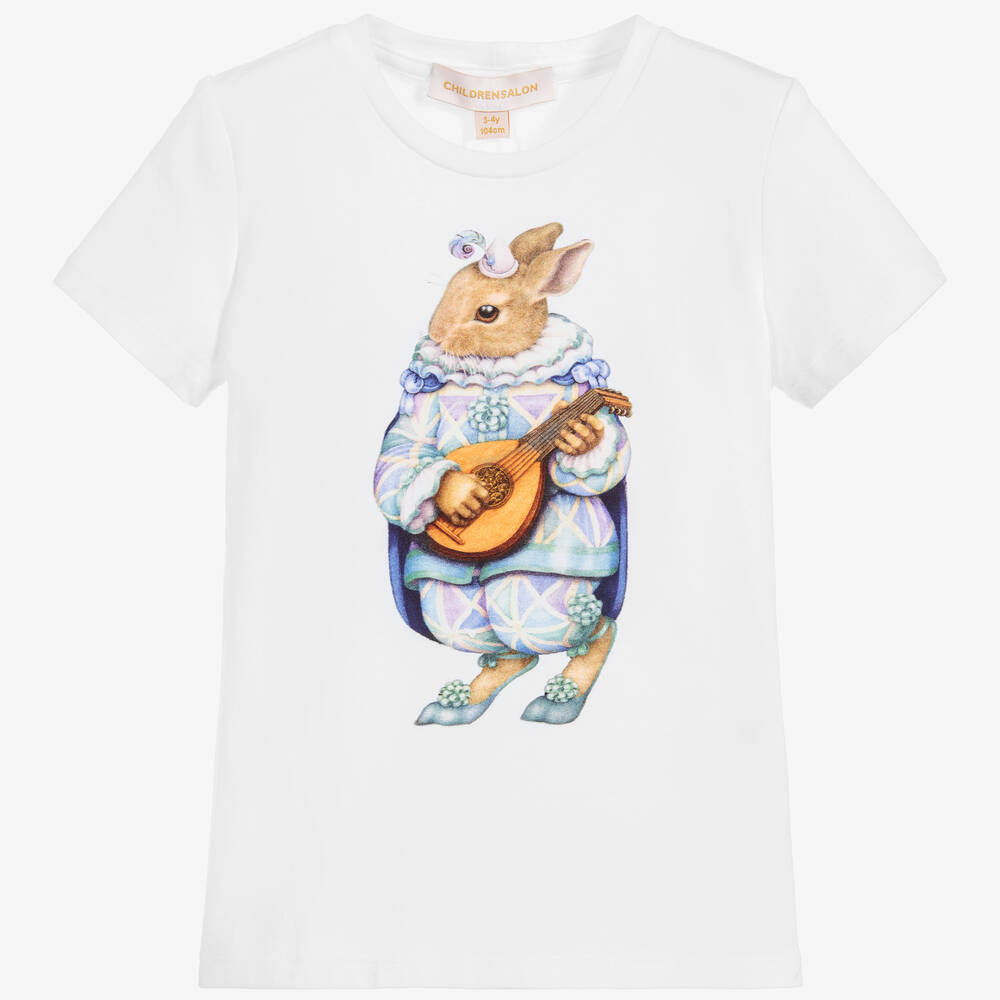 Magical Prints by CHILDRENSALON - White Cotton Jersey T-Shirt | Childrensalon