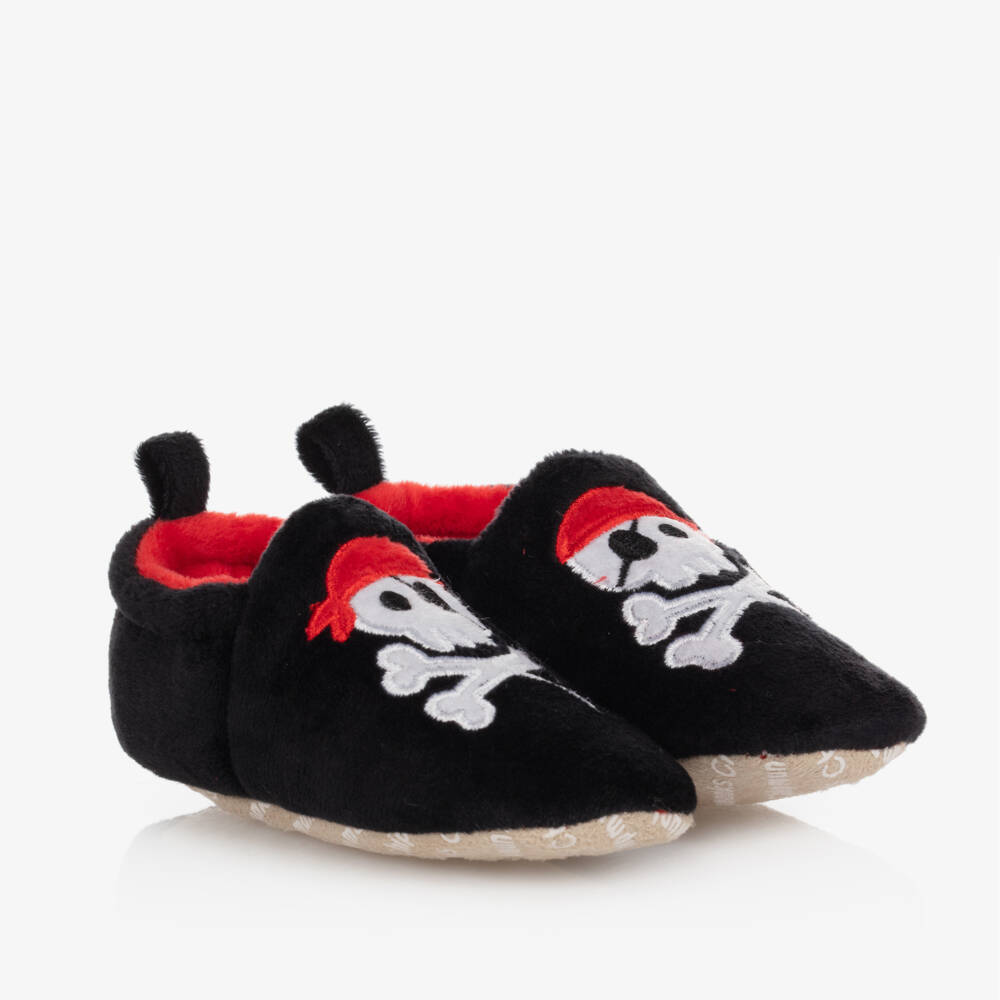 Chipmunks-Baby Boys Black Pirate Slippers | Childrensalon Outlet