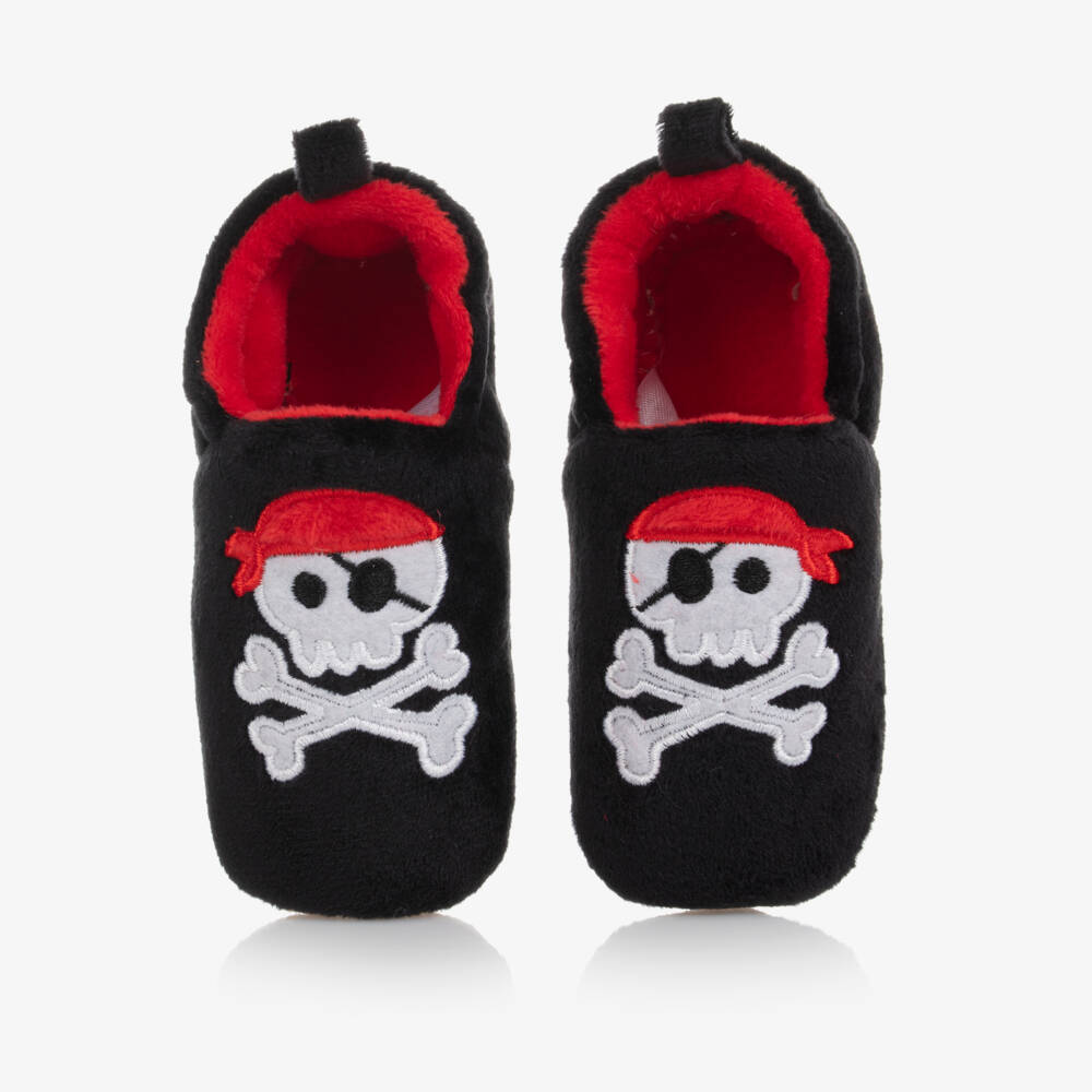 Chipmunks-Baby Boys Black Pirate Slippers | Childrensalon Outlet