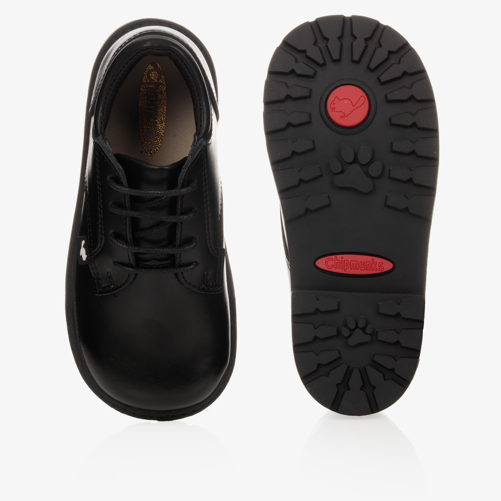 تشيبمانكس-حذاء جلد بأربطة لون أسود للأولاد | Childrensalon Outlet