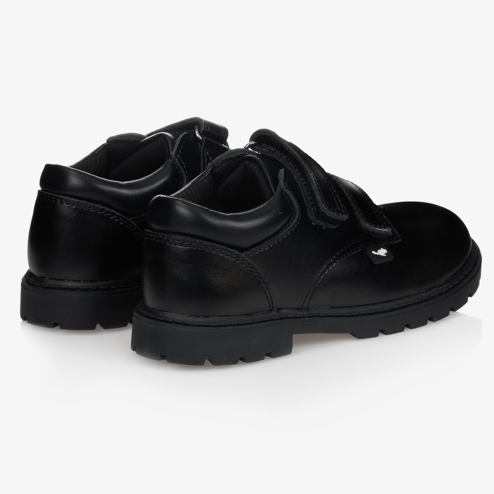 Chipmunks-Black Leather Velcro Shoes | Childrensalon Outlet