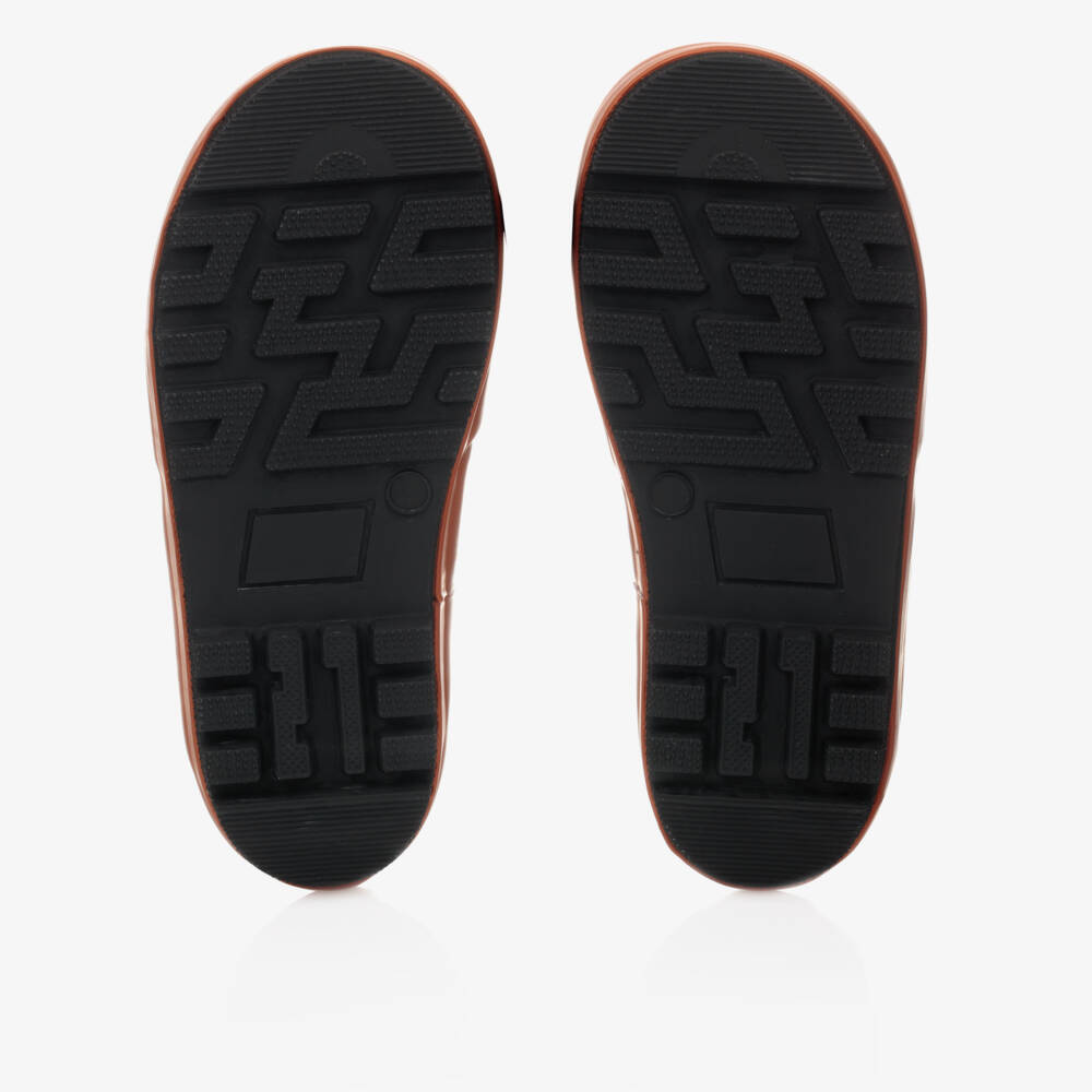 Chipmunks-Black & Orange Fox Rain Boots | Childrensalon Outlet
