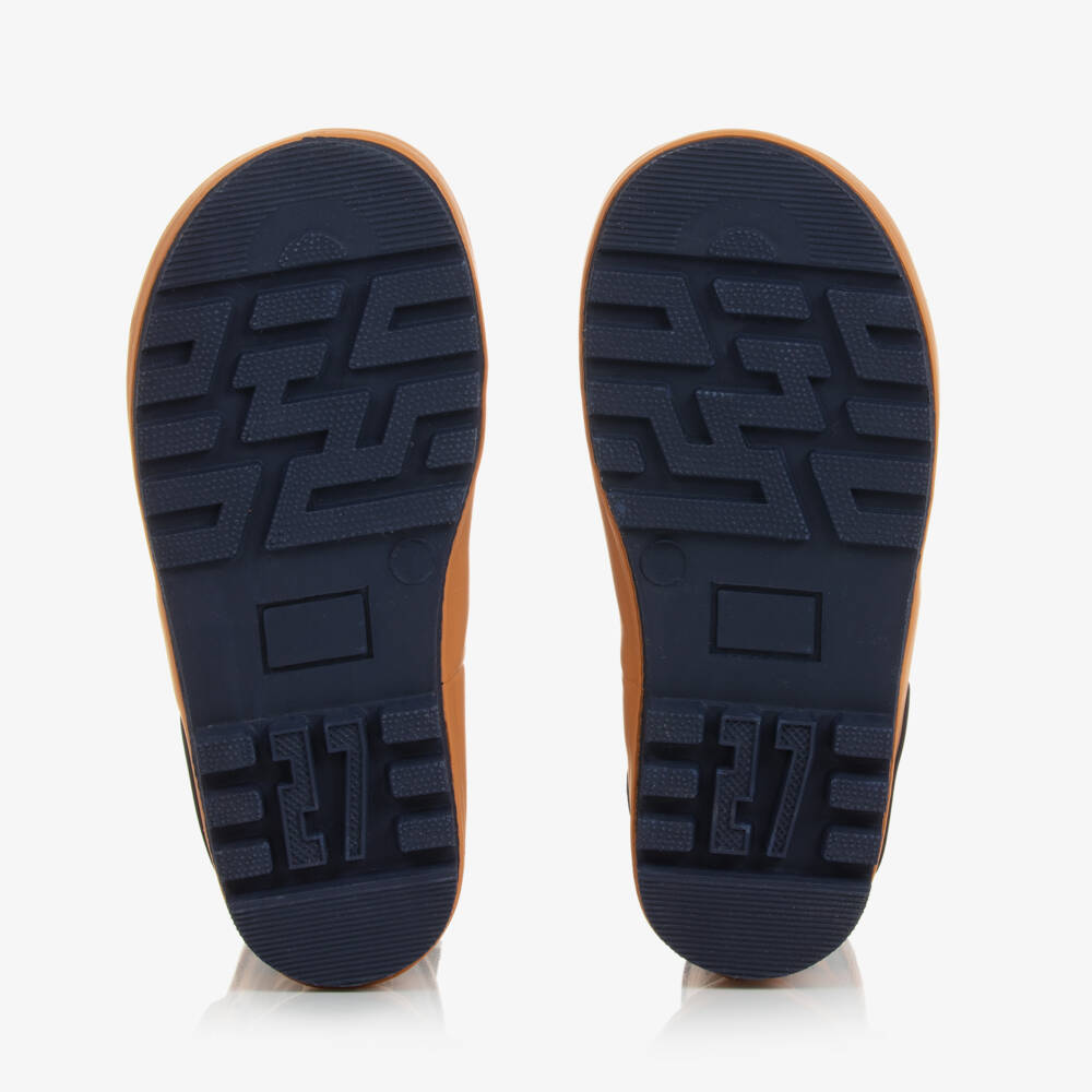 Chipmunks-Boys Blue & Orange Fox Rain Boots | Childrensalon Outlet