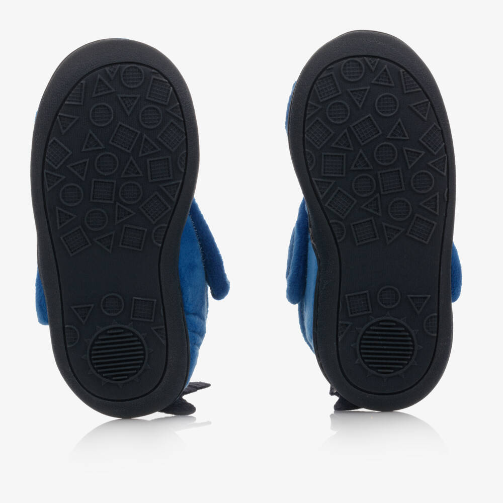 Chipmunks-Boys Blue Shark Velcro Slippers | Childrensalon Outlet