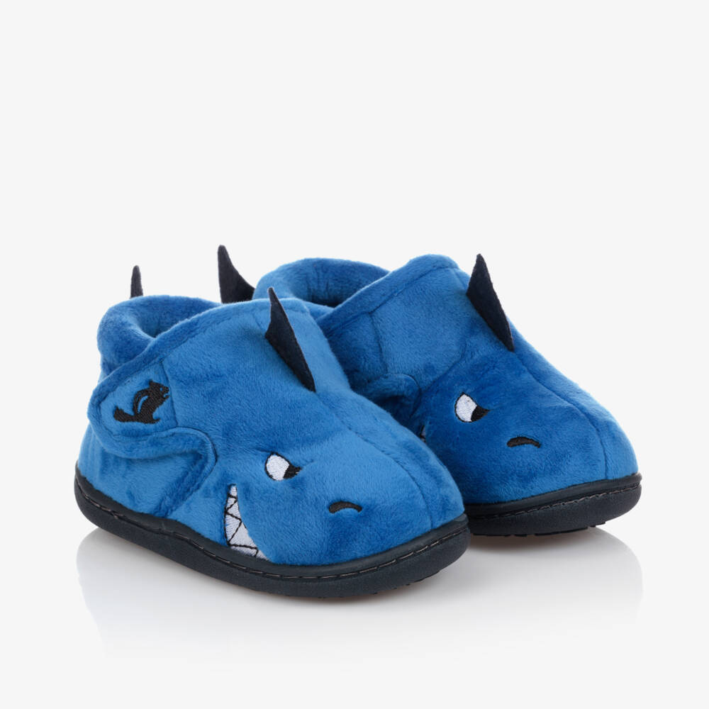 Chipmunks-شبشب صبياني أزرق بشعار سمكة القرش | Childrensalon Outlet