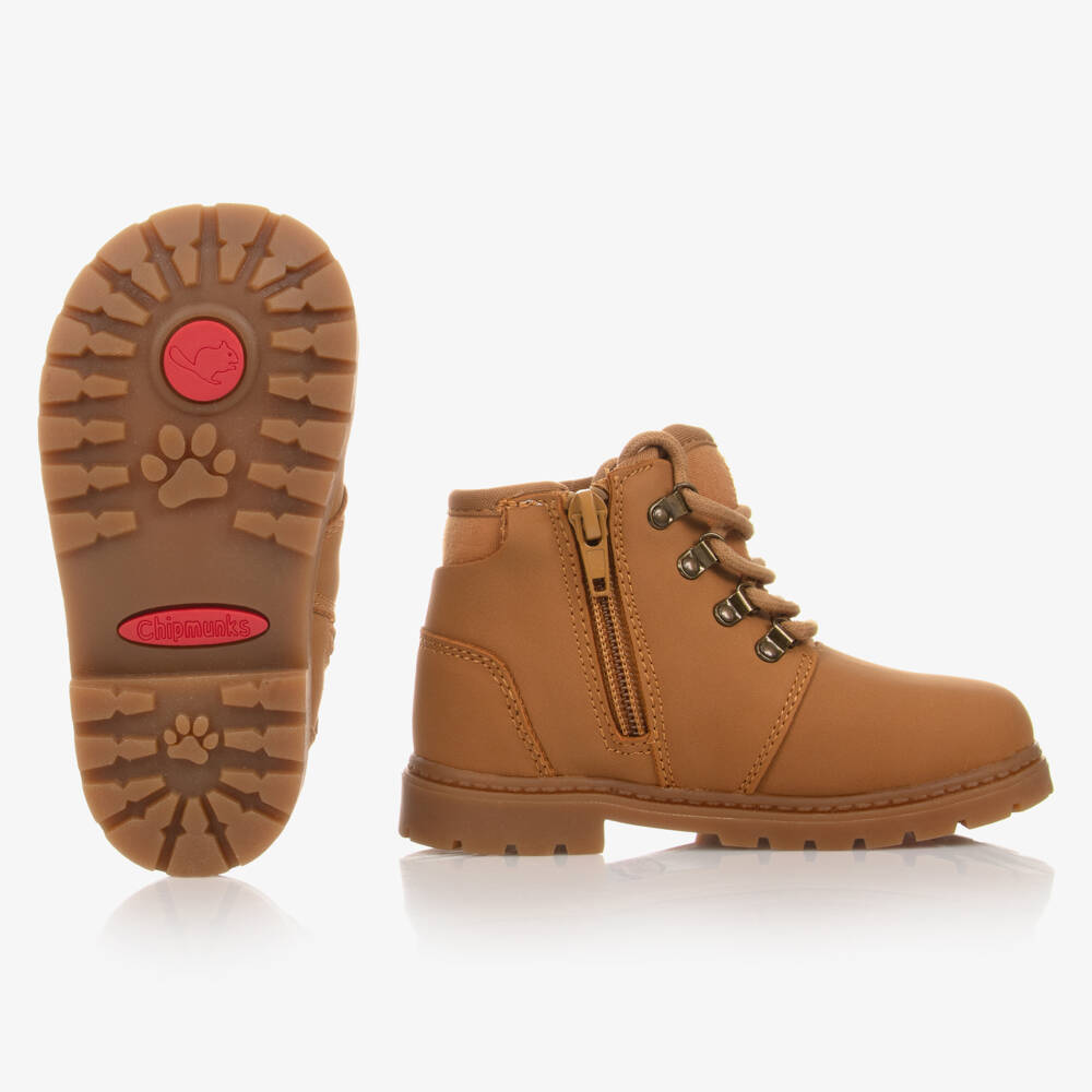 Chipmunks-Boys Brown Faux Leather Boots | Childrensalon Outlet