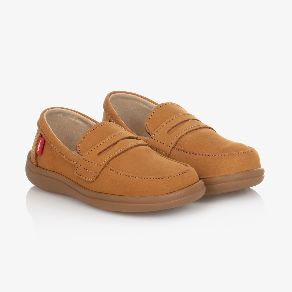 Chipmunks - Braune Leder-Loafers für Jungen | Childrensalon