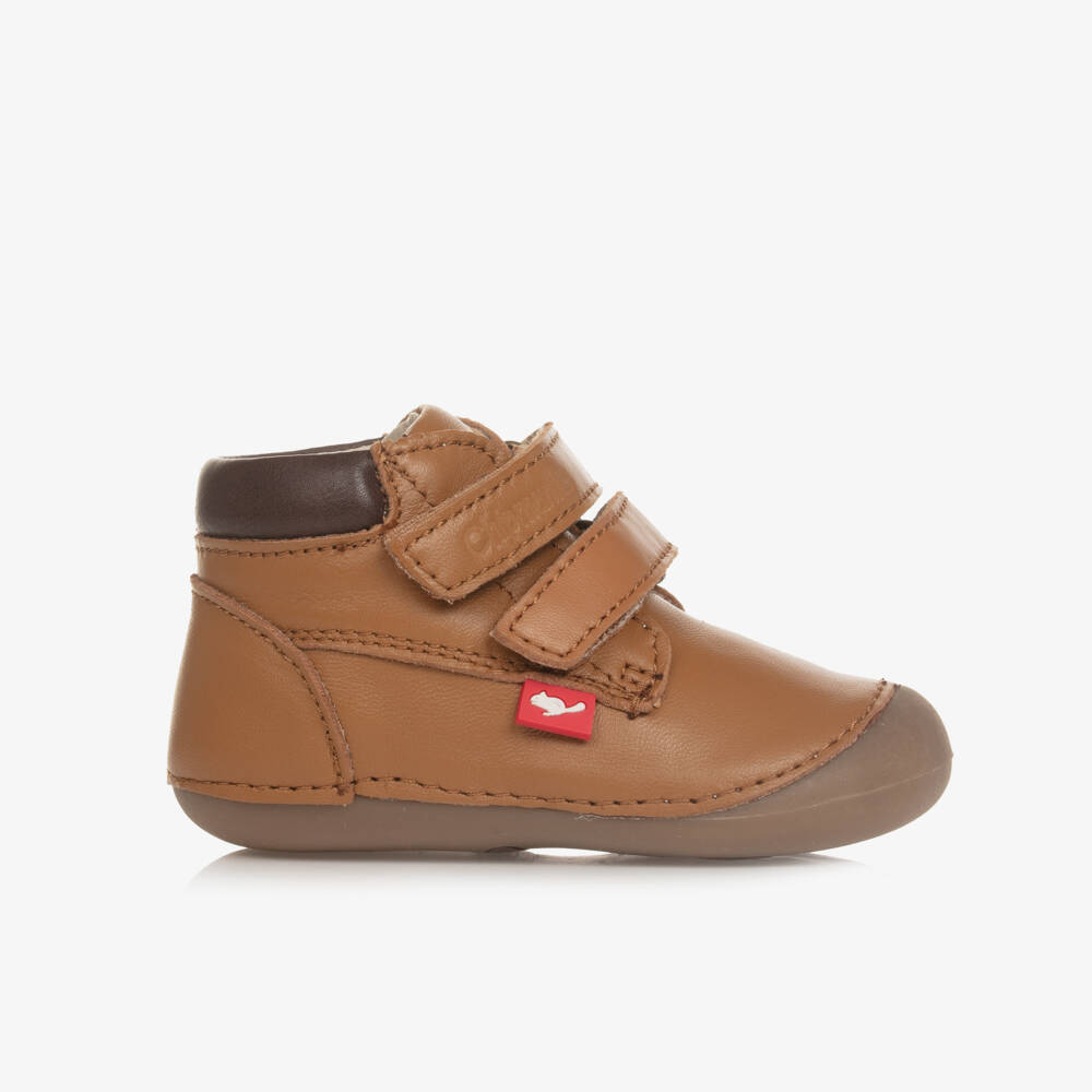 Chipmunks-Brown Leather First-Walker Boots | Childrensalon Outlet