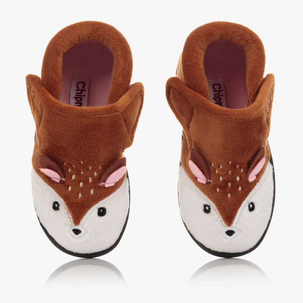 Chipmunks-Girls Brown Reindeer Slippers | Childrensalon Outlet