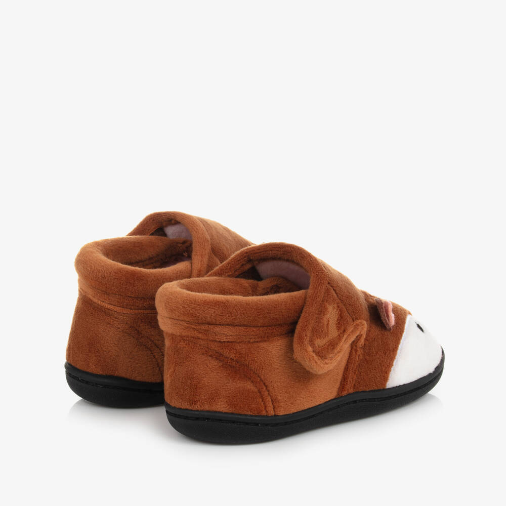 Chipmunks-Girls Brown Reindeer Slippers | Childrensalon Outlet