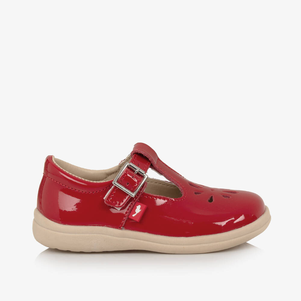 Chipmunks-Girls Classic Red Leather Shoes | Childrensalon Outlet