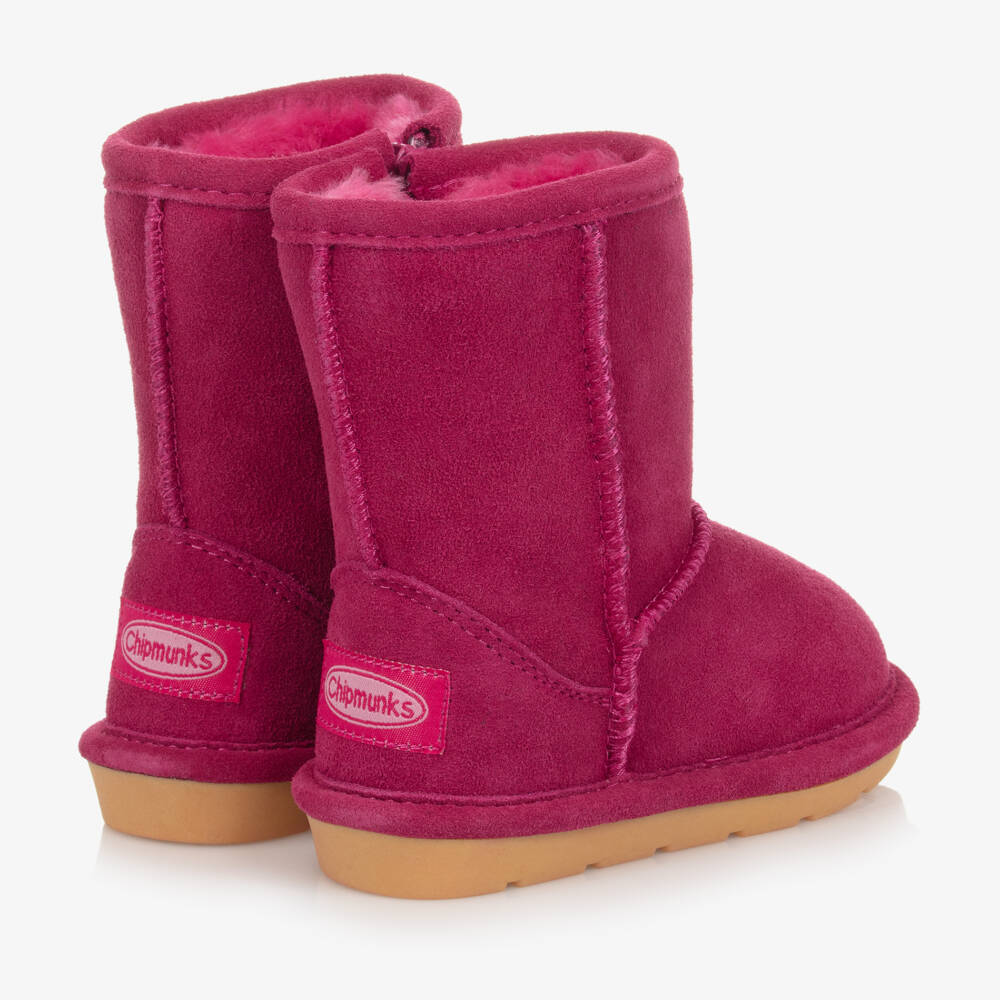 Chipmunks-Розовые замшевые сапожки для девочек | Childrensalon Outlet