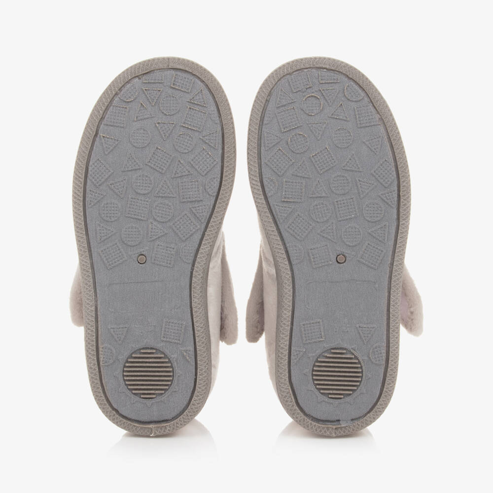 Chipmunks-Girls Grey Fleece Penguin Slippers | Childrensalon Outlet