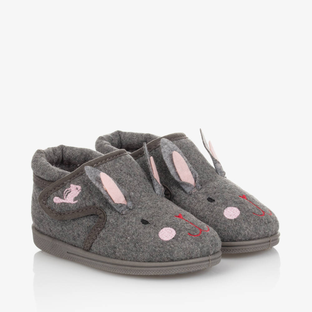 Chipmunks-شبشب أرنب رمادي دافئ للبنات | Childrensalon Outlet