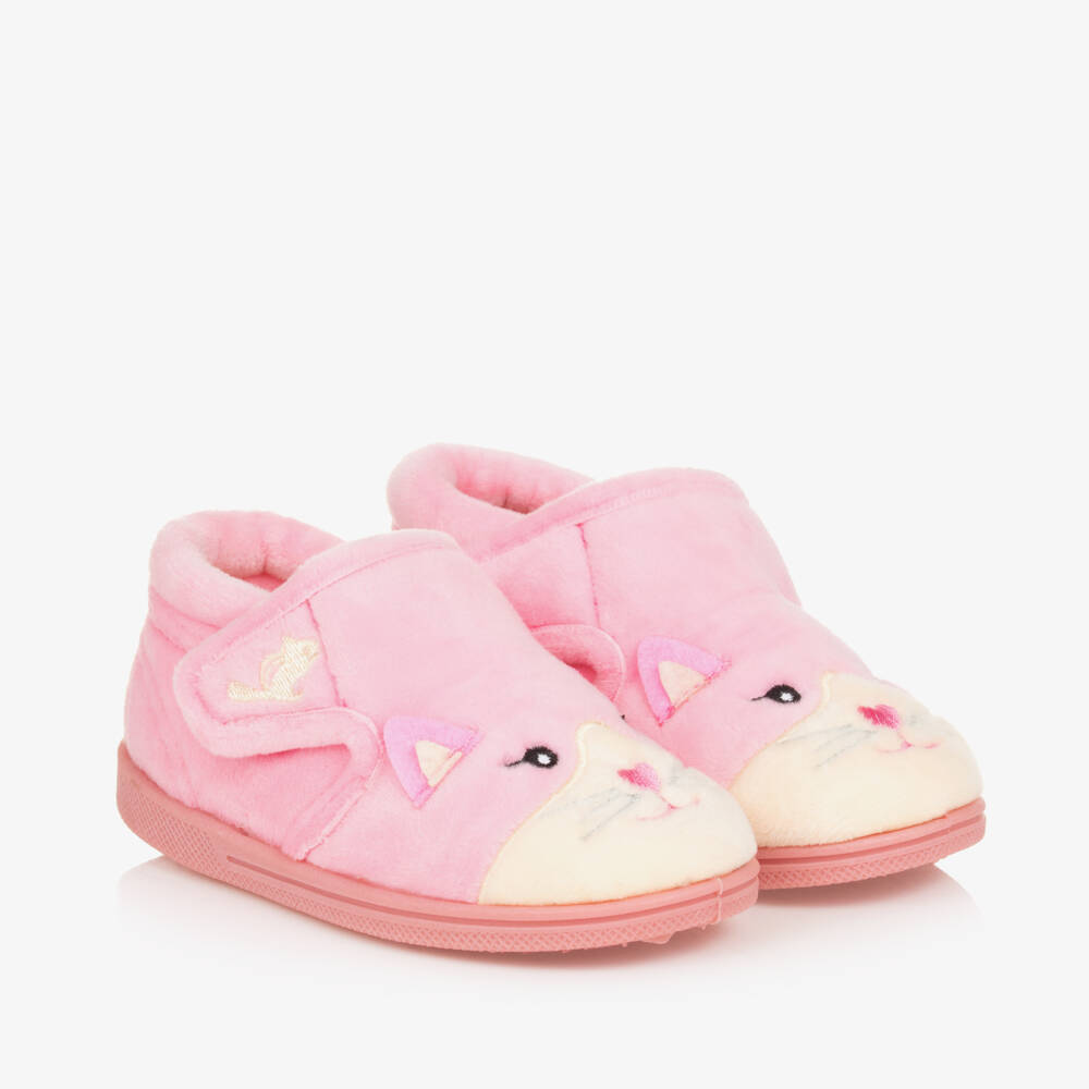 Chipmunks-Girls Pink Fleece Cat Slippers | Childrensalon Outlet