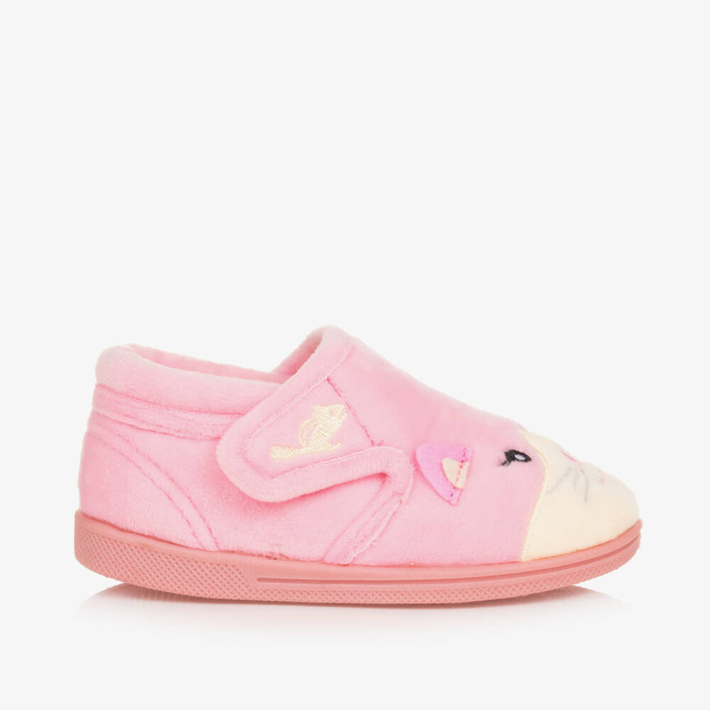 Chipmunks-Girls Pink Fleece Cat Slippers | Childrensalon Outlet