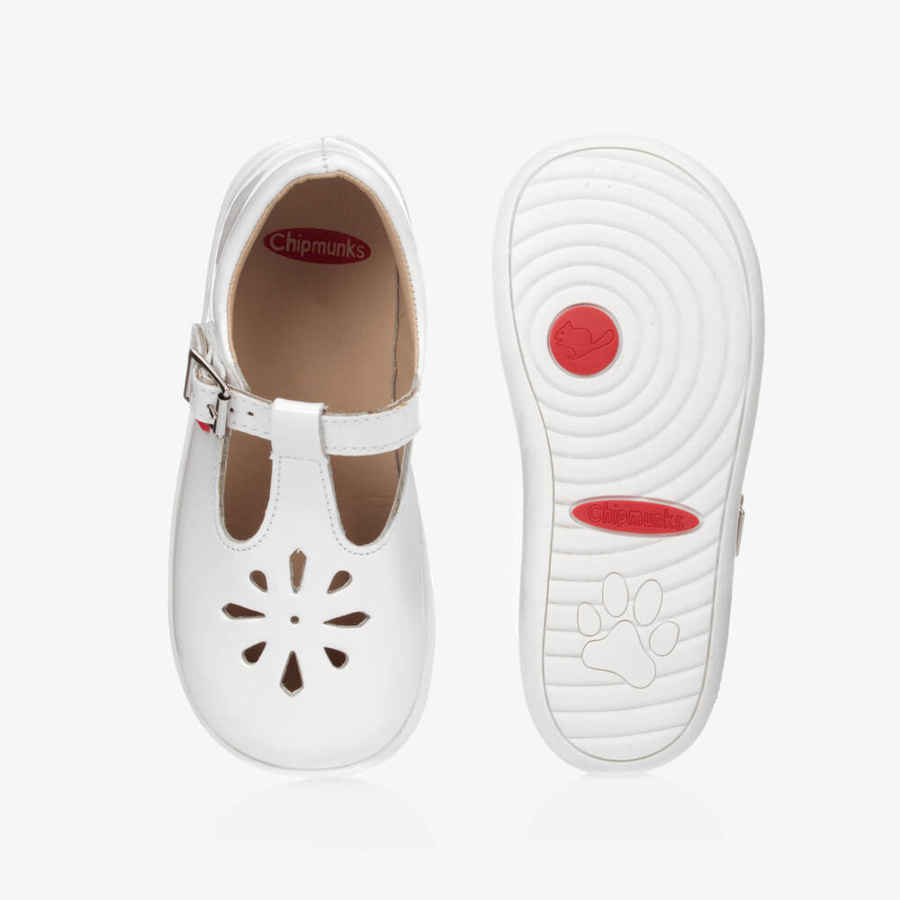 Chipmunks-Girls Soft White Leather Shoes | Childrensalon Outlet