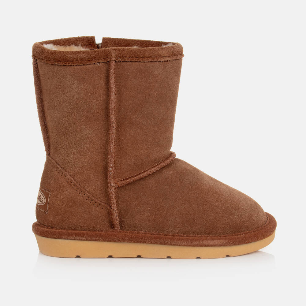 Chipmunks-Коричневые замшевые сапожки из кожи для девочек | Childrensalon Outlet