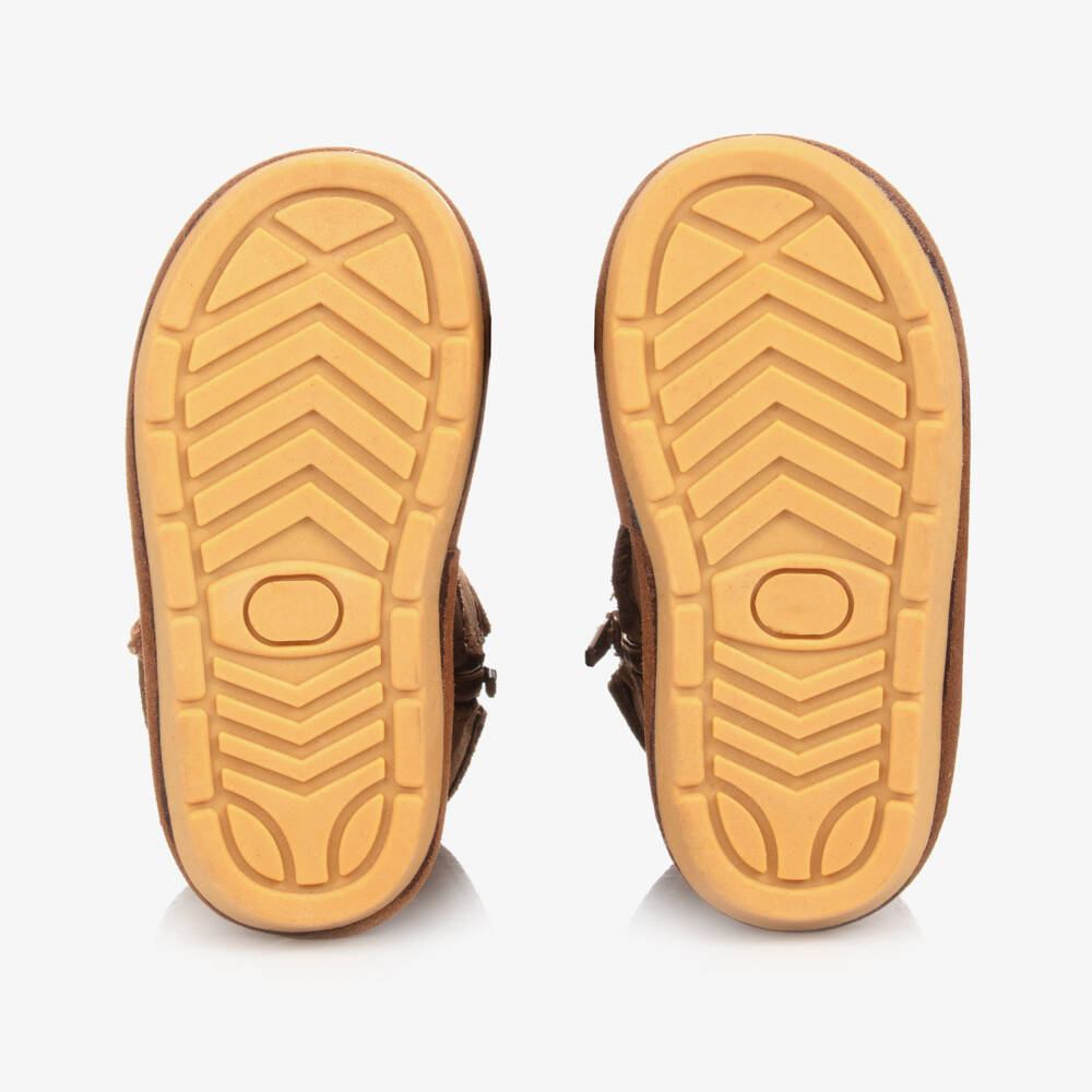 Chipmunks-Коричневые замшевые сапожки из кожи для девочек | Childrensalon Outlet