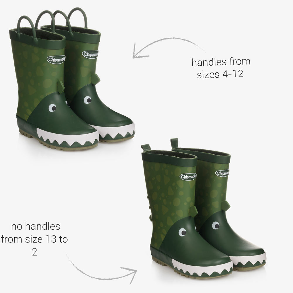 Chipmunks-Green Dinosaur Rain Boots | Childrensalon Outlet