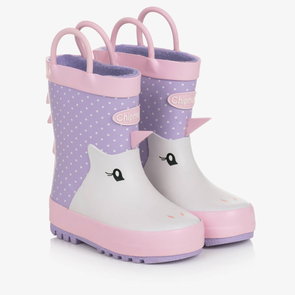 Chipmunks-Purple & Pink Unicorn Rain Boots | Childrensalon Outlet