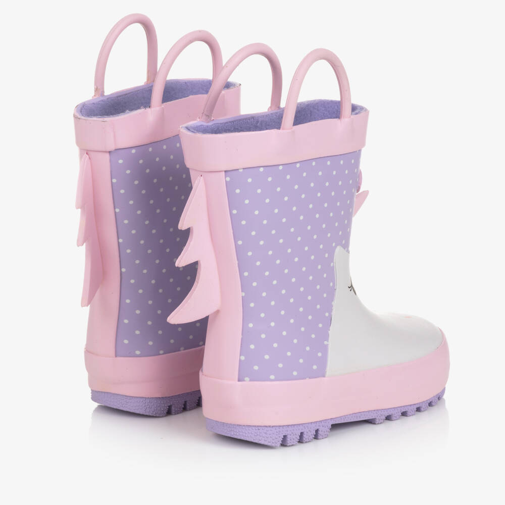 Chipmunks-Purple & Pink Unicorn Rain Boots | Childrensalon Outlet
