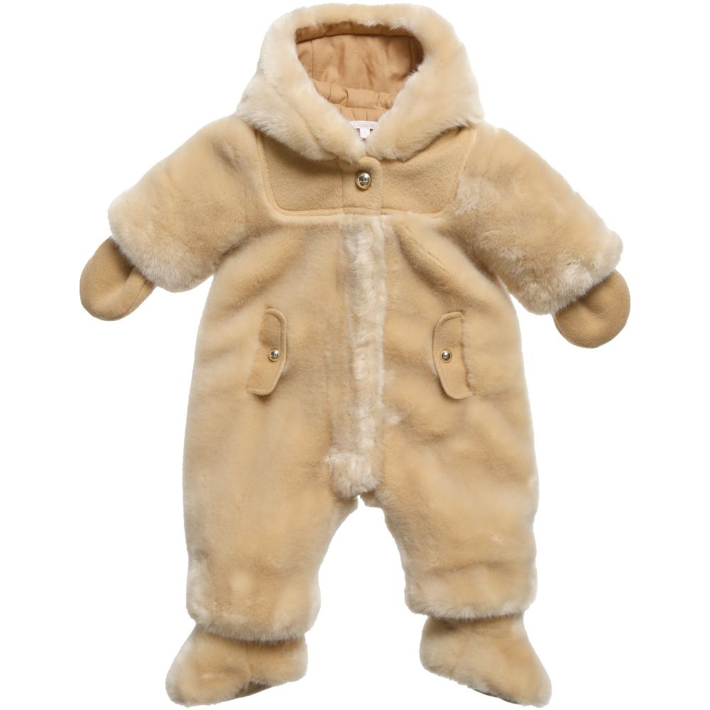 Chloé - Baby Girls Faux Fur Pramsuit  | Childrensalon