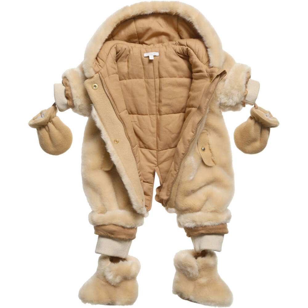 Chloé-Baby Girls Faux Fur Pramsuit | Childrensalon Outlet