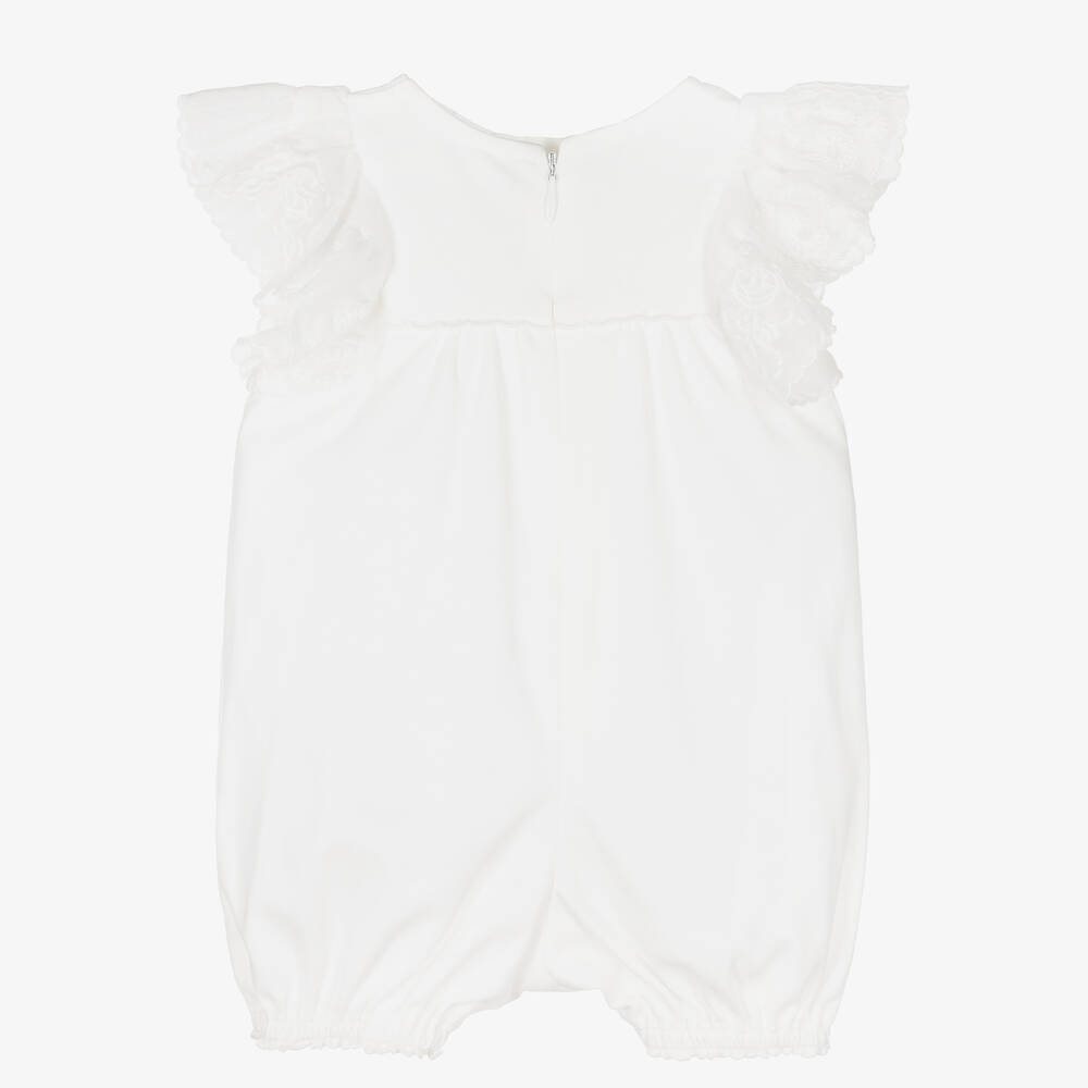 Chloé-Кремовый хлопковый песочник с кружевом | Childrensalon Outlet
