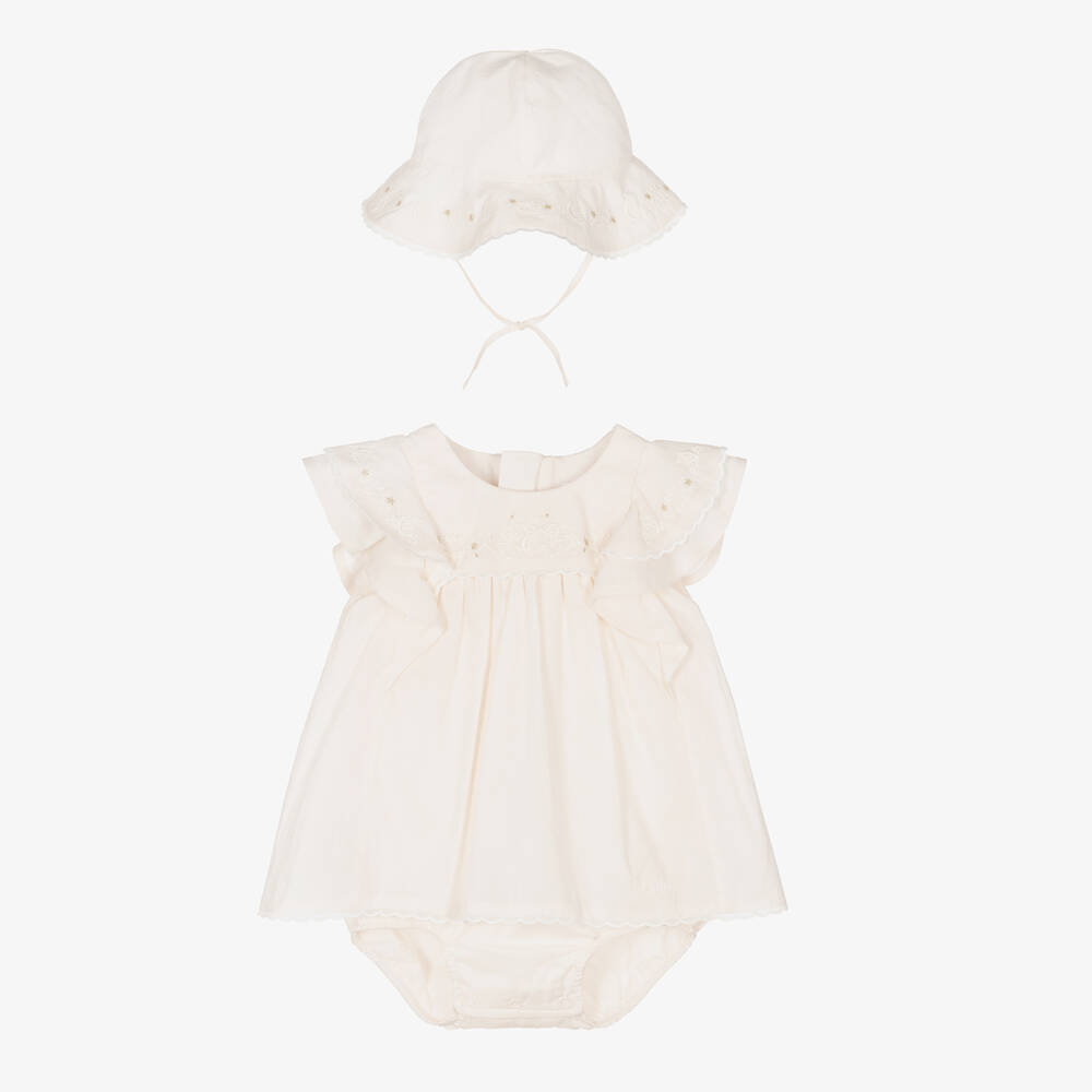 Chloé - Rosa Baumwollkleid-Set für Babys | Childrensalon