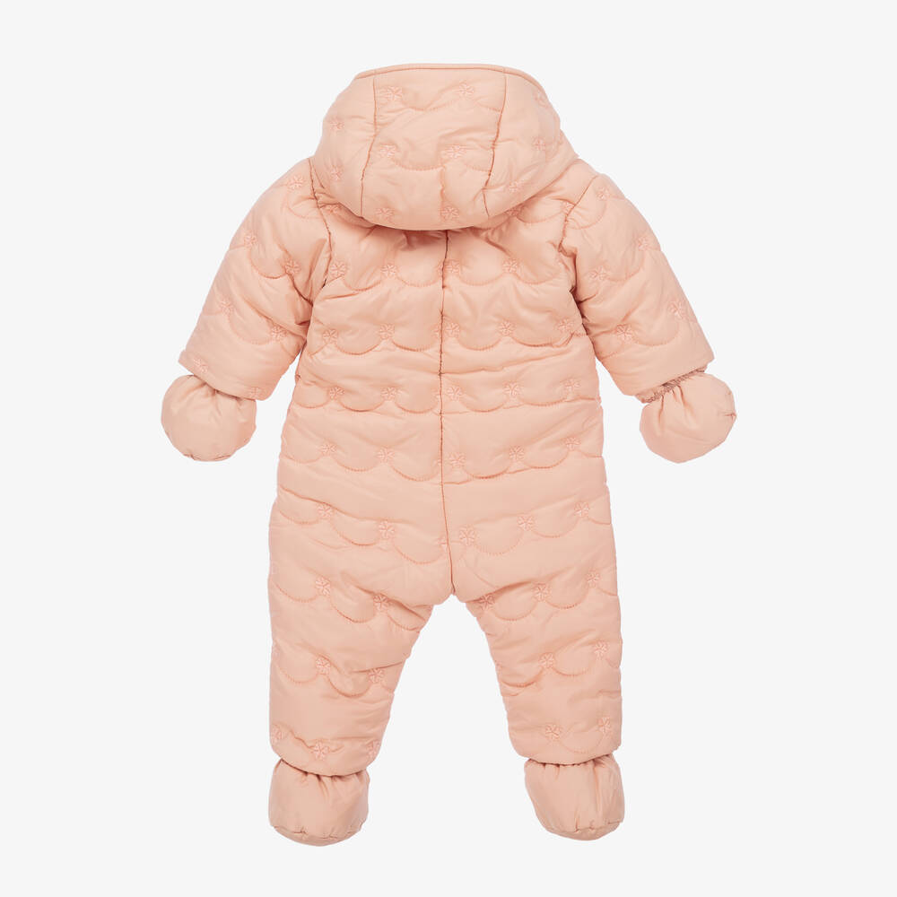 Chloe Baby Girls Pink Hooded Snowsuit Childrensalon Outlet