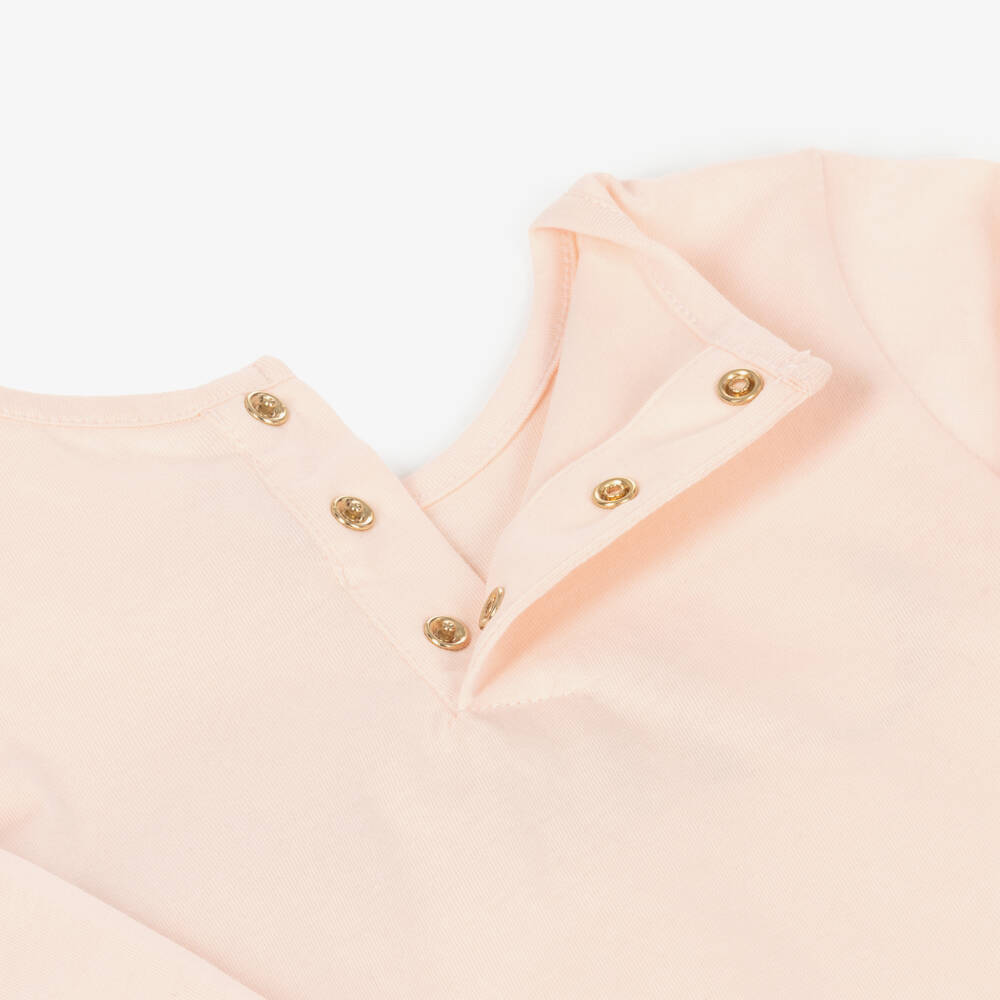 Chloé-Baby Girls Pink Logo Print Cotton Top | Childrensalon Outlet