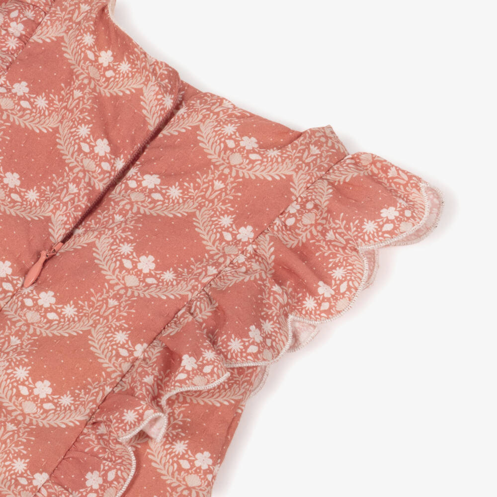 Chloé-Baby Girls Terracotta Pink Floral Dress Set | Childrensalon Outlet