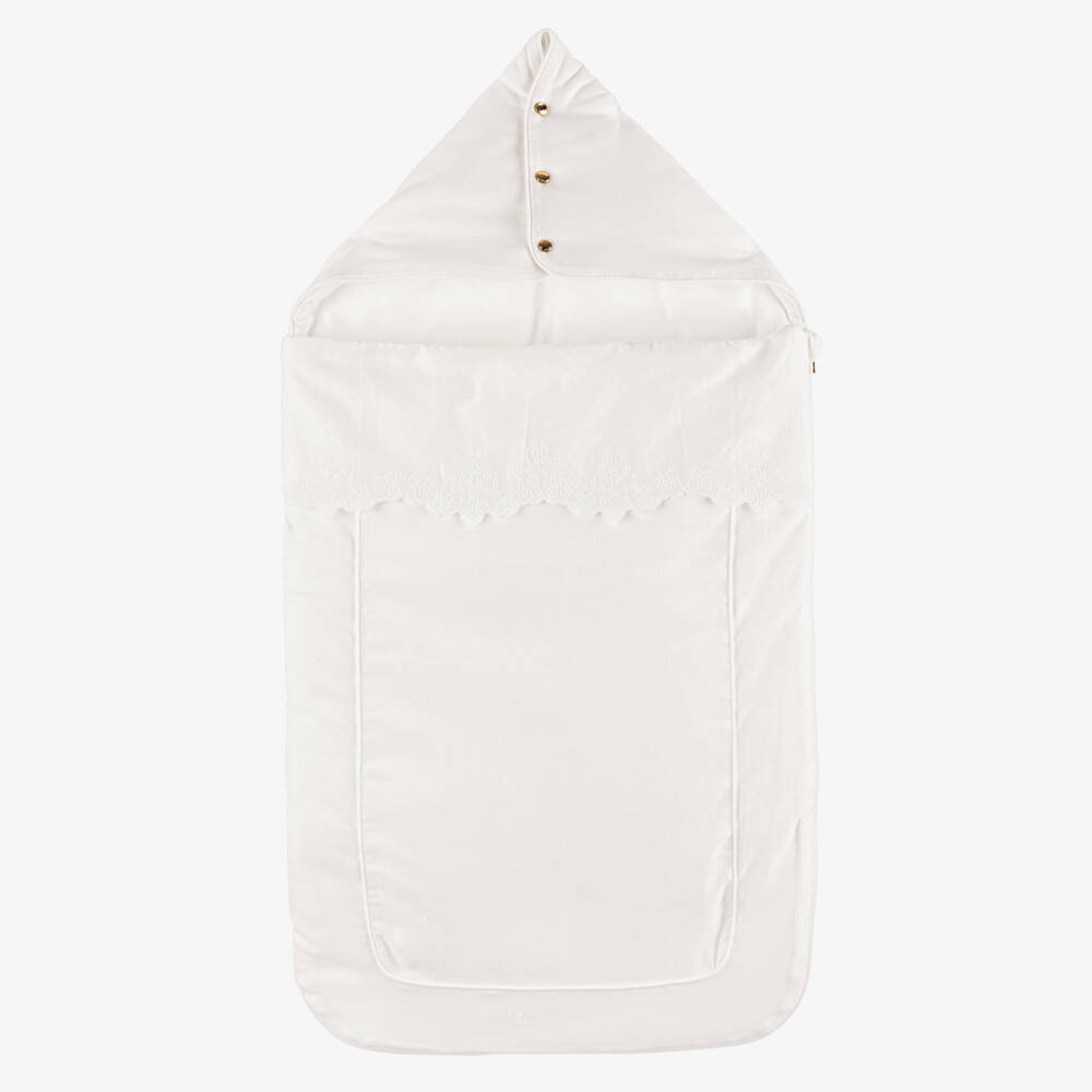 Chloé-Baby Girls White Cotton Nest (80cm) | Childrensalon Outlet