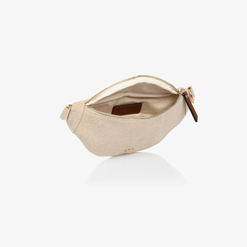 Chloé-Beige Canvas Crossbody for Girls | Childrensalon Outlet