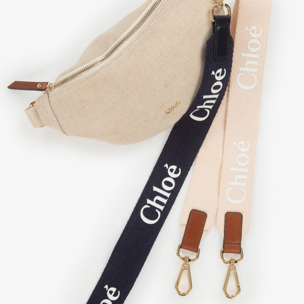 Chloé-Beige Canvas Crossbody for Girls | Childrensalon Outlet