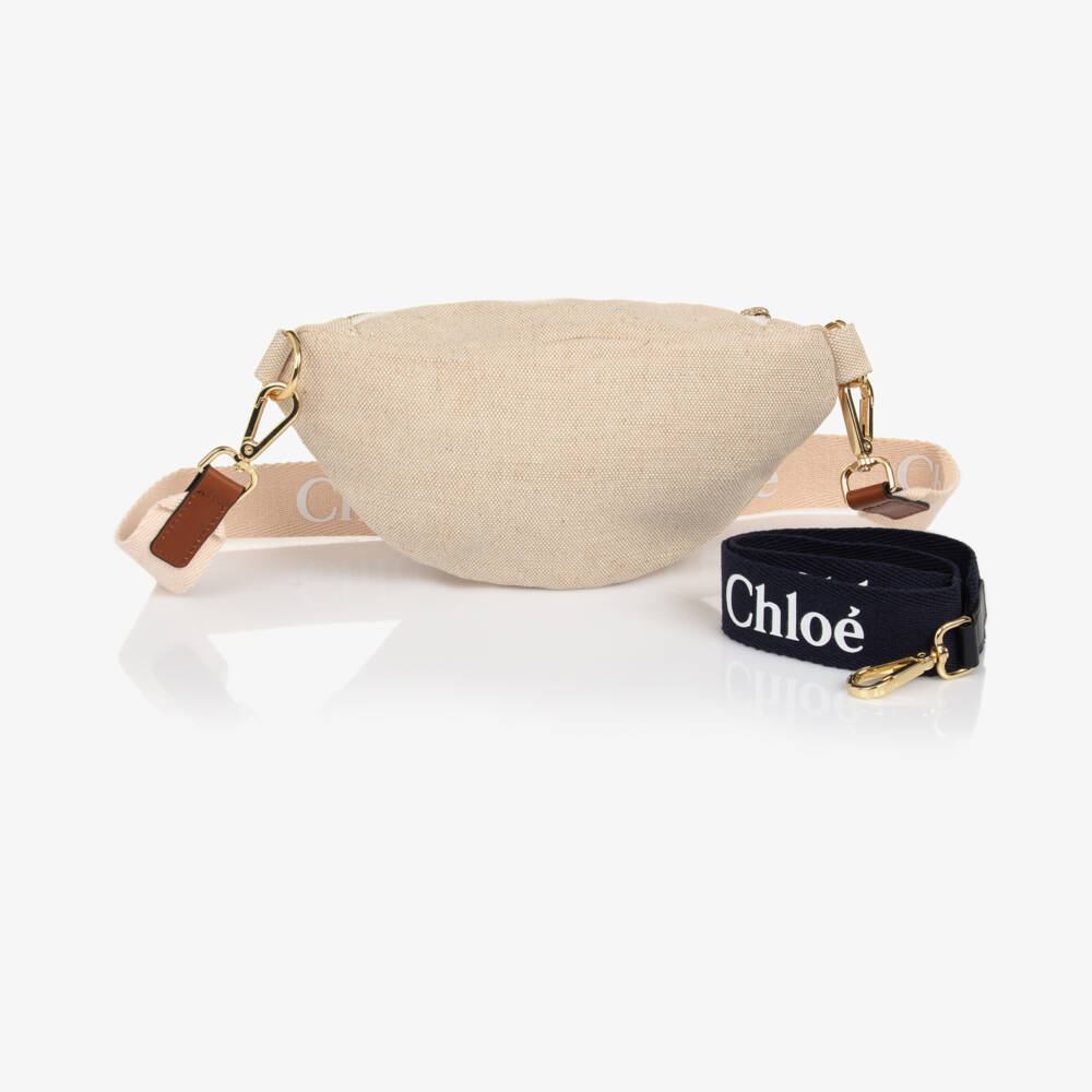 Chloé-Beige Canvas Crossbody for Girls | Childrensalon Outlet