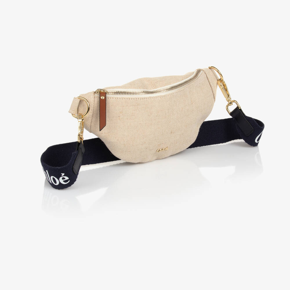 Chloé-Beige Canvas Crossbody for Girls | Childrensalon Outlet